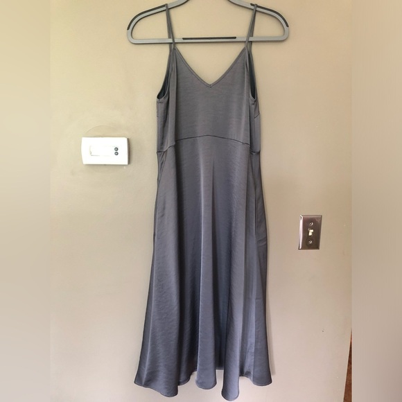 ANTHROPOLOGIE DAILY PRACTICE Carbon Shimmer Midi Slip Dress Size Small - Picture 4 of 8